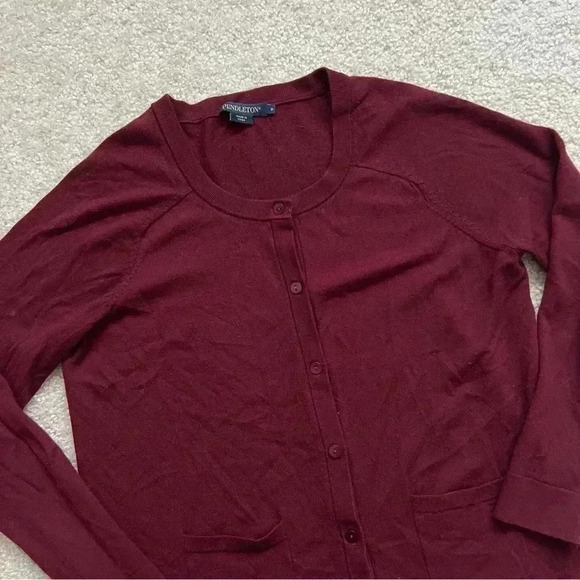Pendleton Women’s Cardigan Button Up Long Sleeve Sweater Size Small Maroon - Picture 6 of 15